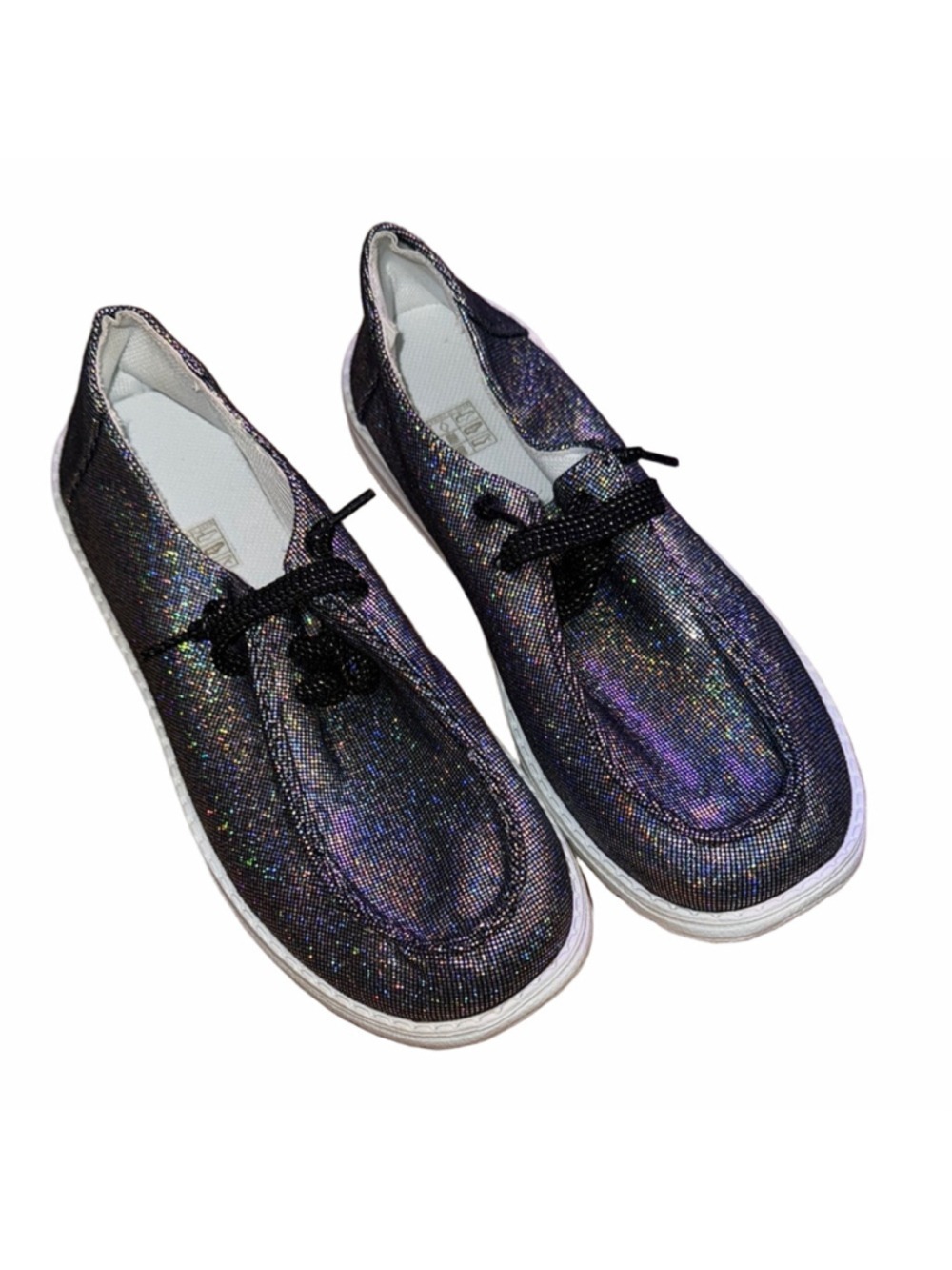 Women’s EU 41 Iridescent Glitter Sparkle Lace Up Sneakers Festival Casual Shoes - Picture 1 of 3